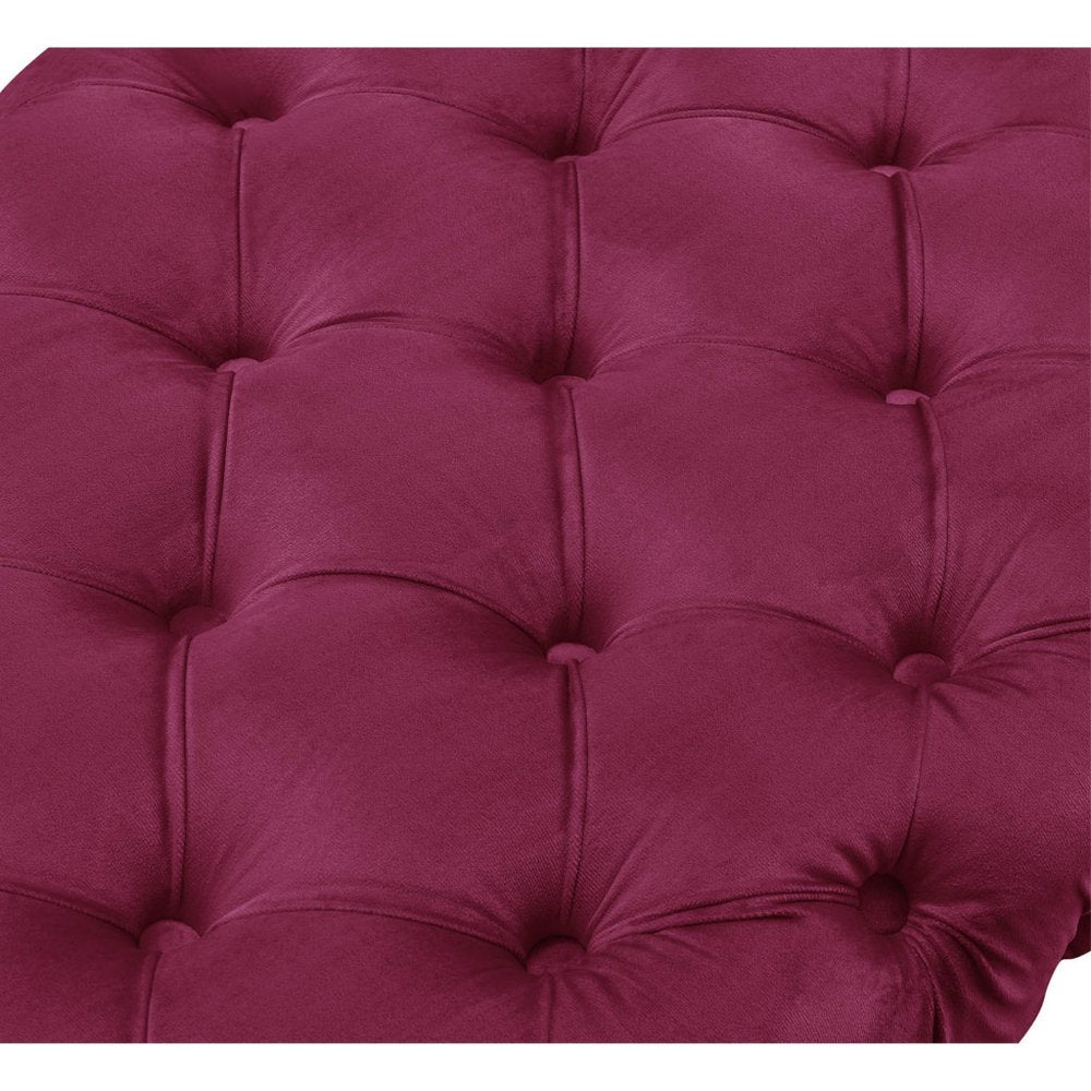 48" Lilac and Gold Tufted Velvet Upholstered Bench