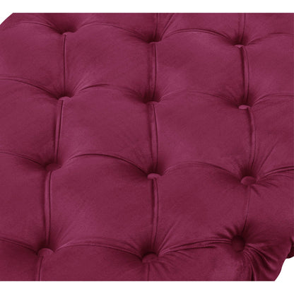 48" Lilac and Gold Tufted Velvet Upholstered Bench