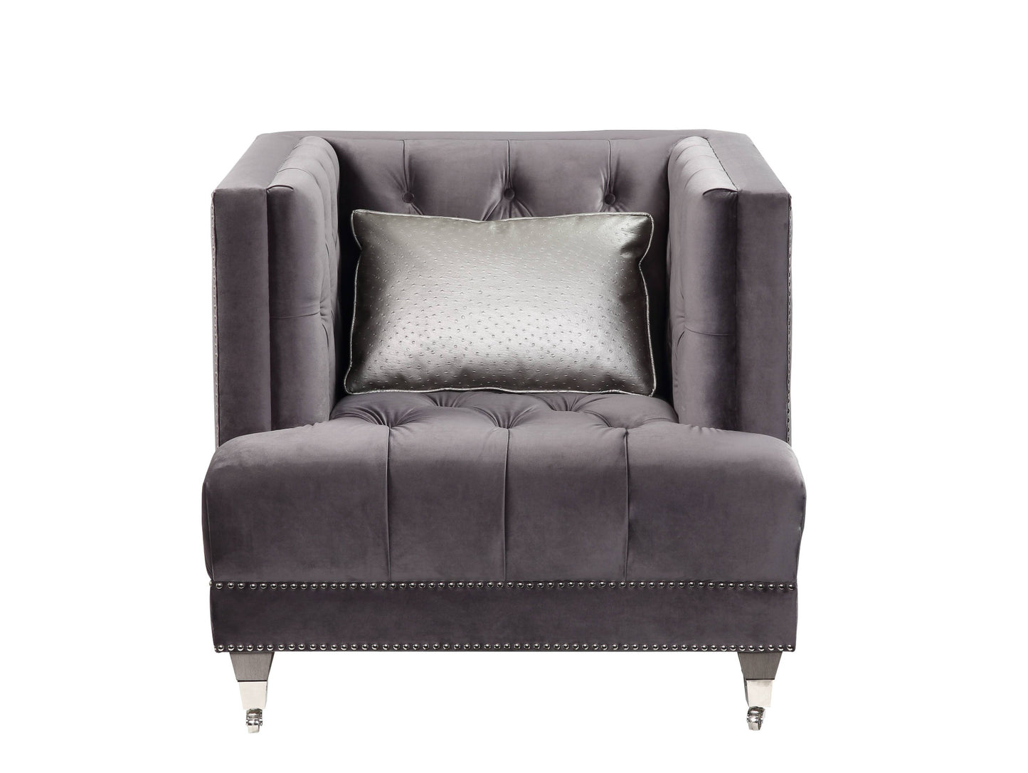 38" Black Tufted Arm Chair