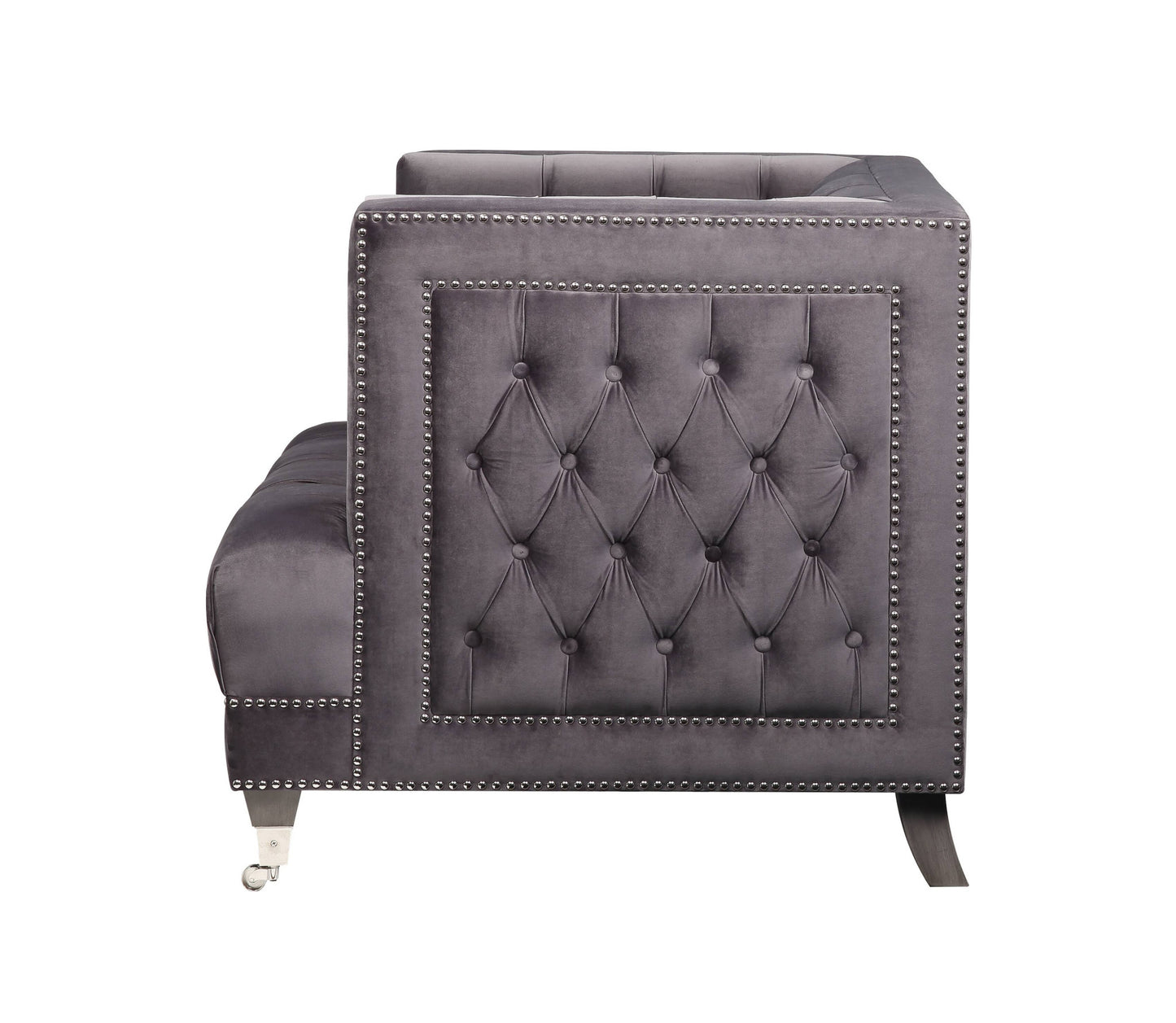 38" Black Tufted Arm Chair