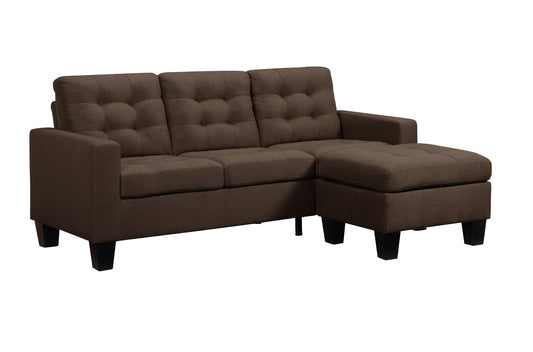 81" Brown Linen Sofa With Black Legs