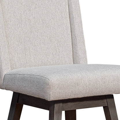 Taupe and Gray Solid Wood Counter Height Swivel Bar Chair