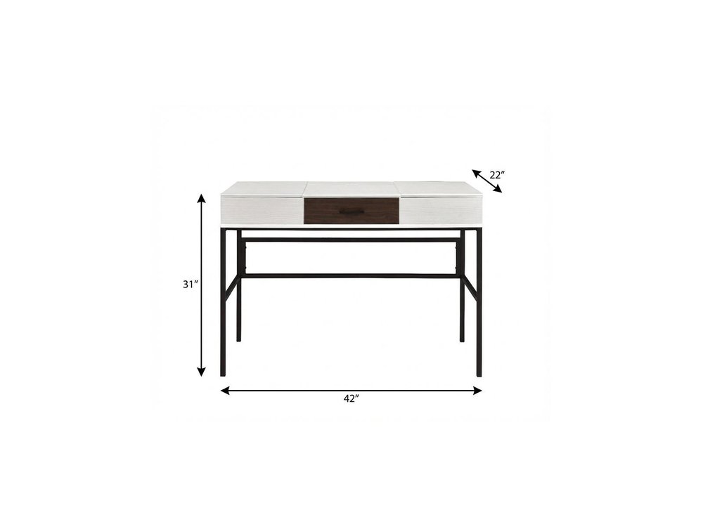 42" White and Black Writing Desk