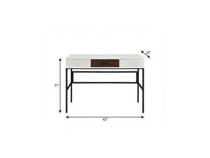 42" White and Black Writing Desk