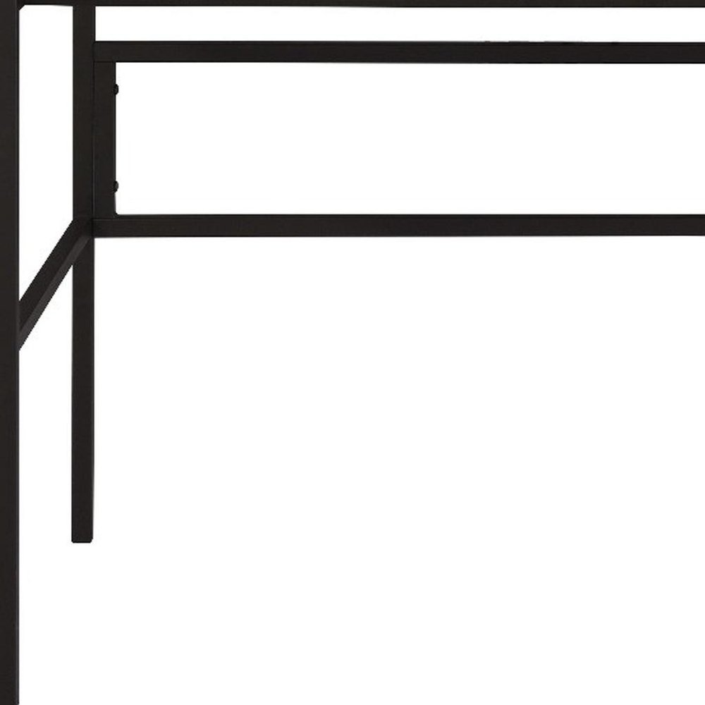 42" White and Black Writing Desk
