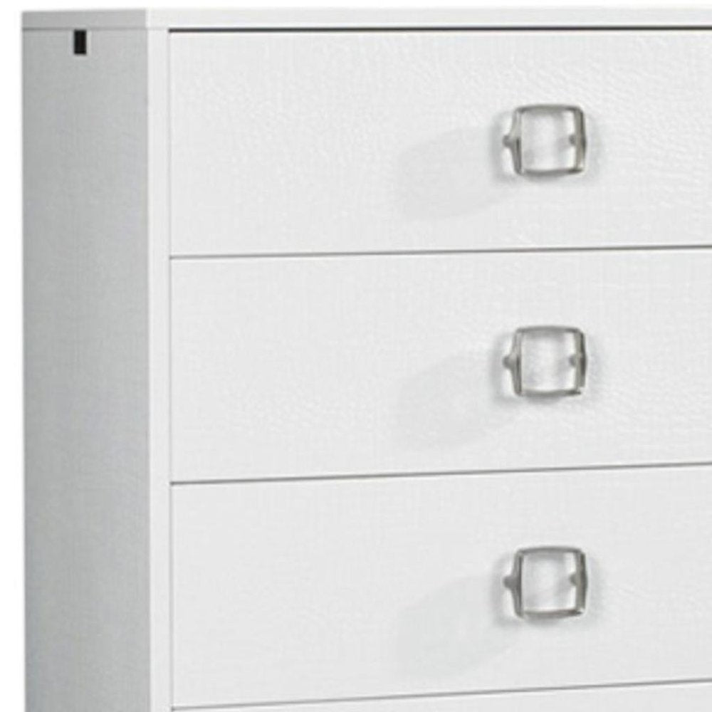 32" White Wood Six Drawer Dresser