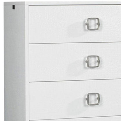 32" White Wood Six Drawer Dresser