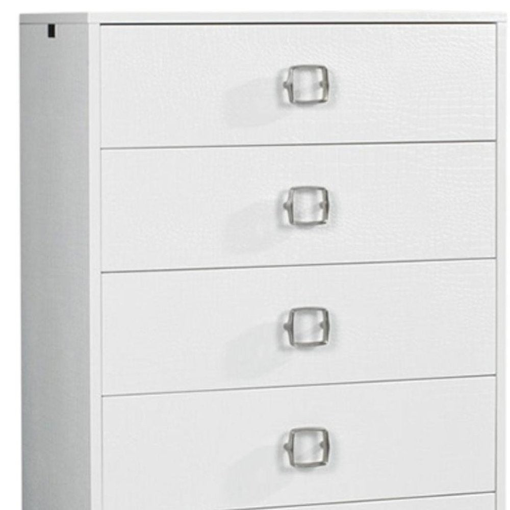 32" White Wood Six Drawer Dresser