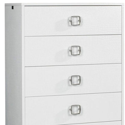 32" White Wood Six Drawer Dresser