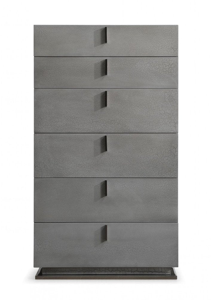30" Gray Wood Six Drawer Dresser