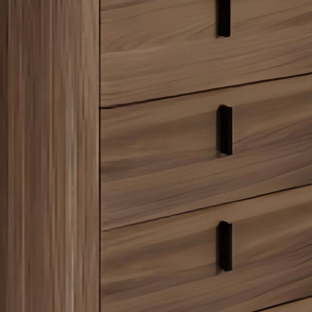 28" Black And White Wood Five Drawer Dresser