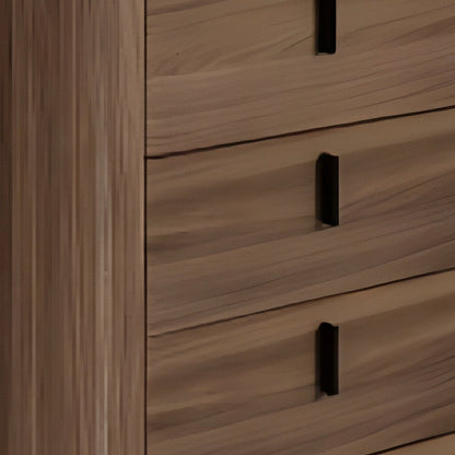 28" Black And White Wood Five Drawer Dresser