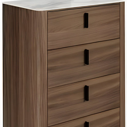 28" Black And White Wood Five Drawer Dresser