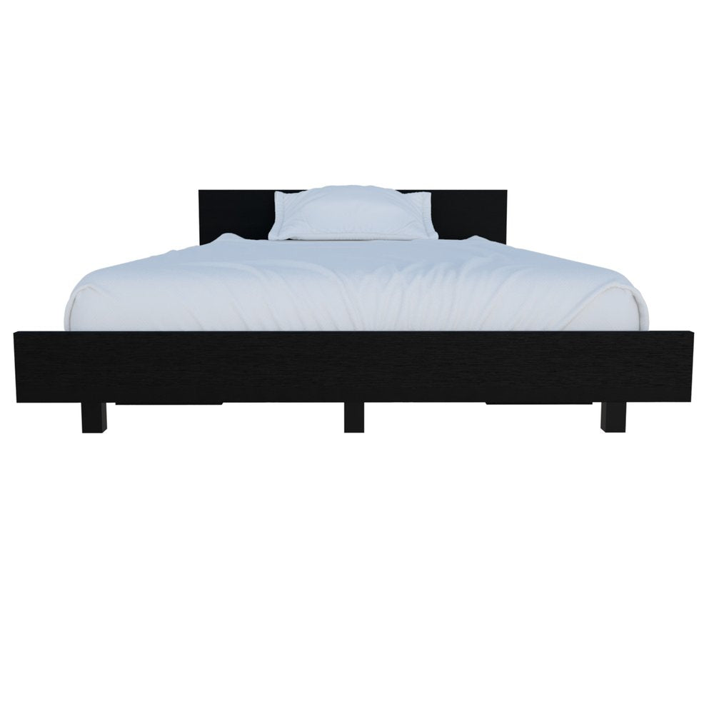 Black Distressed Wood Twin Bed Frame