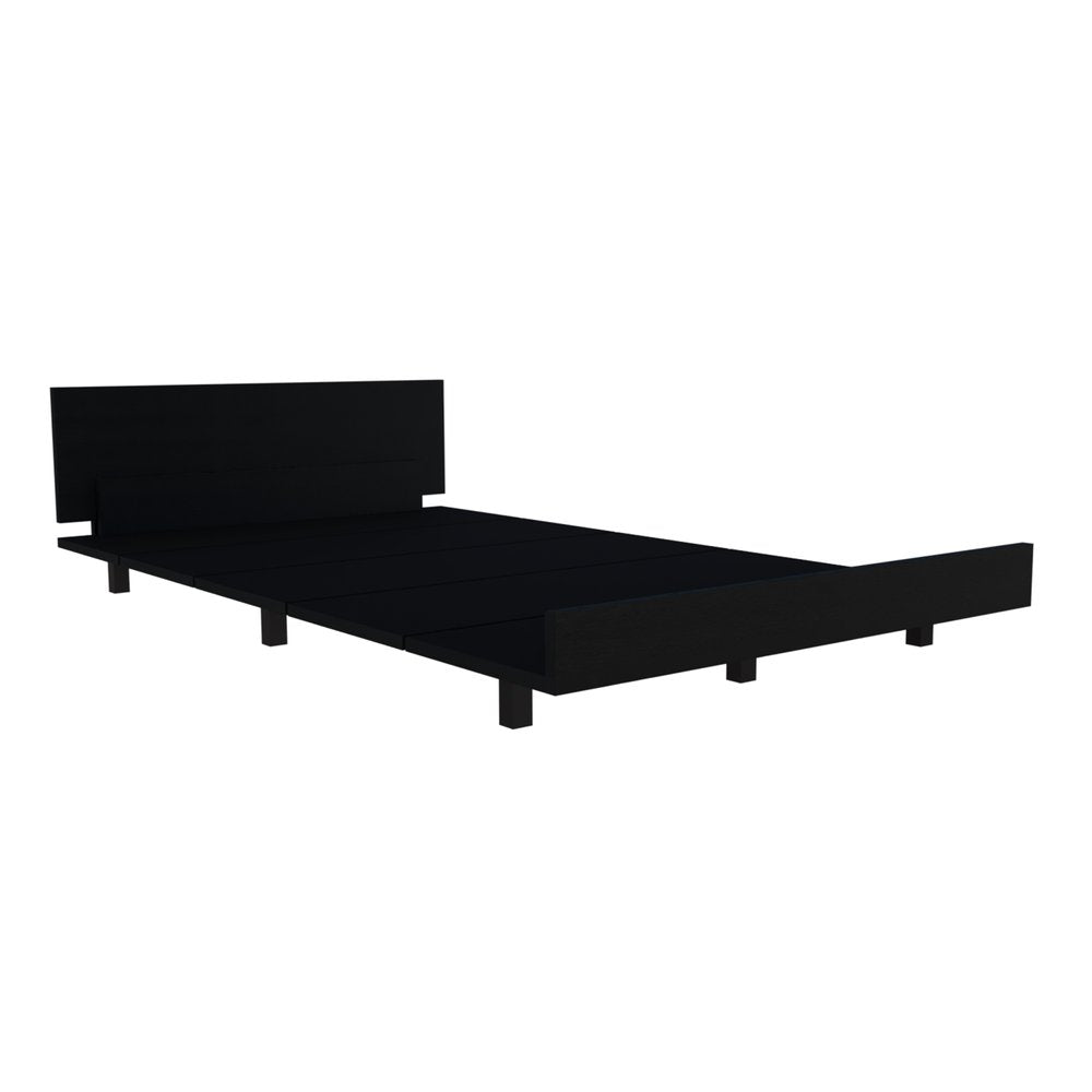 Black Distressed Wood Twin Bed Frame