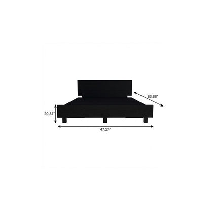 Black Distressed Wood Twin Bed Frame