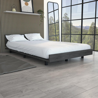 Black Distressed Wood Twin Bed Frame