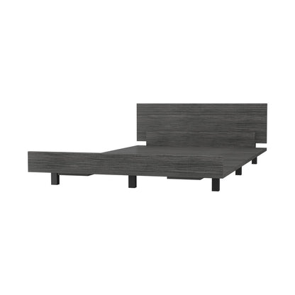 Black Distressed Wood Twin Bed Frame