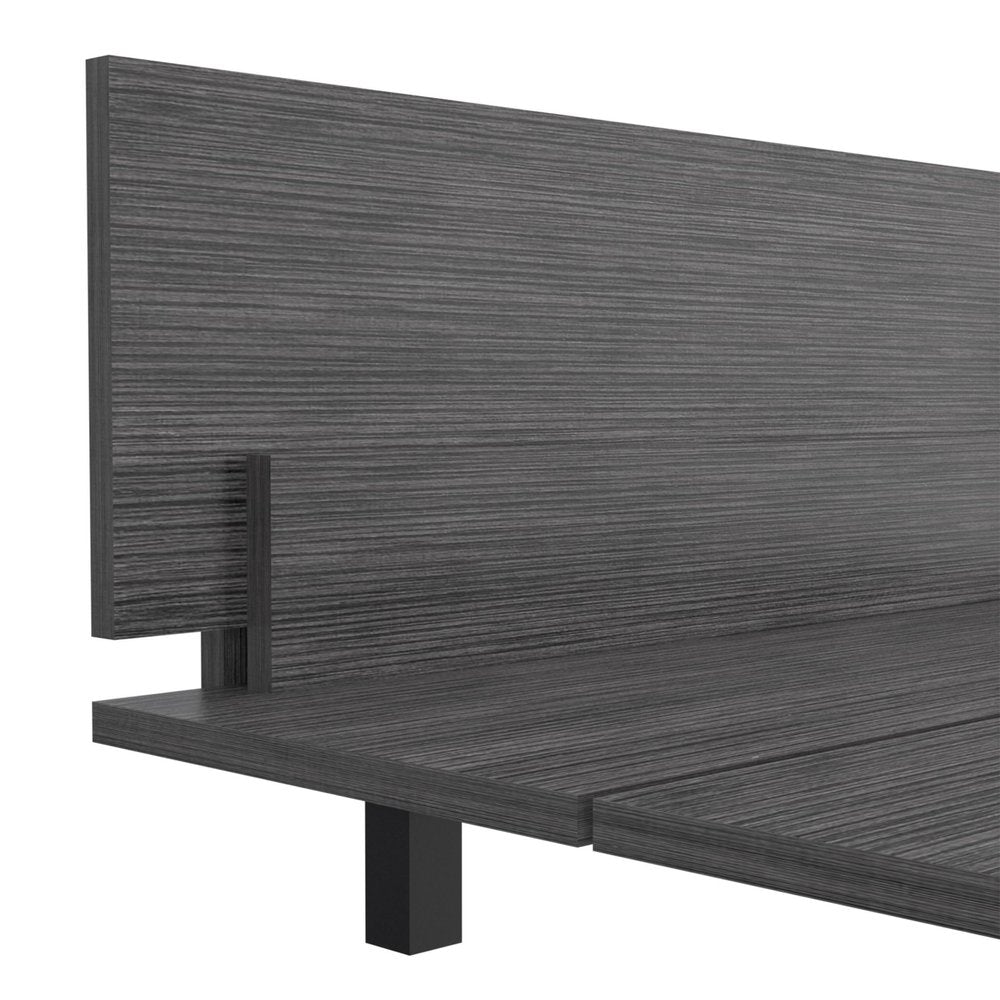 Black Distressed Wood Twin Bed Frame