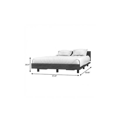 Black Distressed Wood Twin Bed Frame