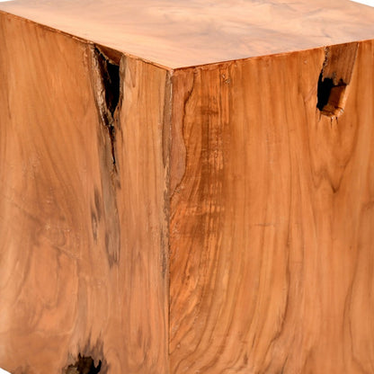 16" Brown And Natural Solid Wood Square End Table