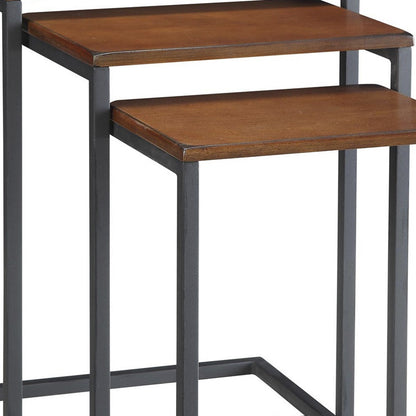 24" Black And Brown Manufactured Wood Rectangular End Table