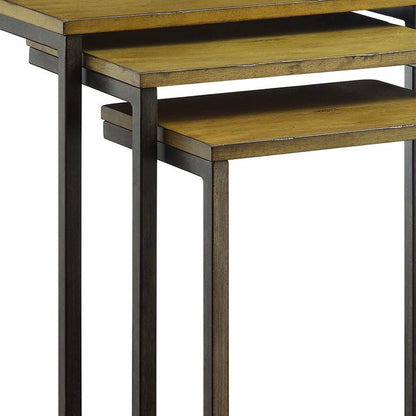 24" Black And Brown Solid Wood Rectangular End Table