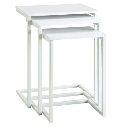 24" White Solid Wood Rectangular End Table