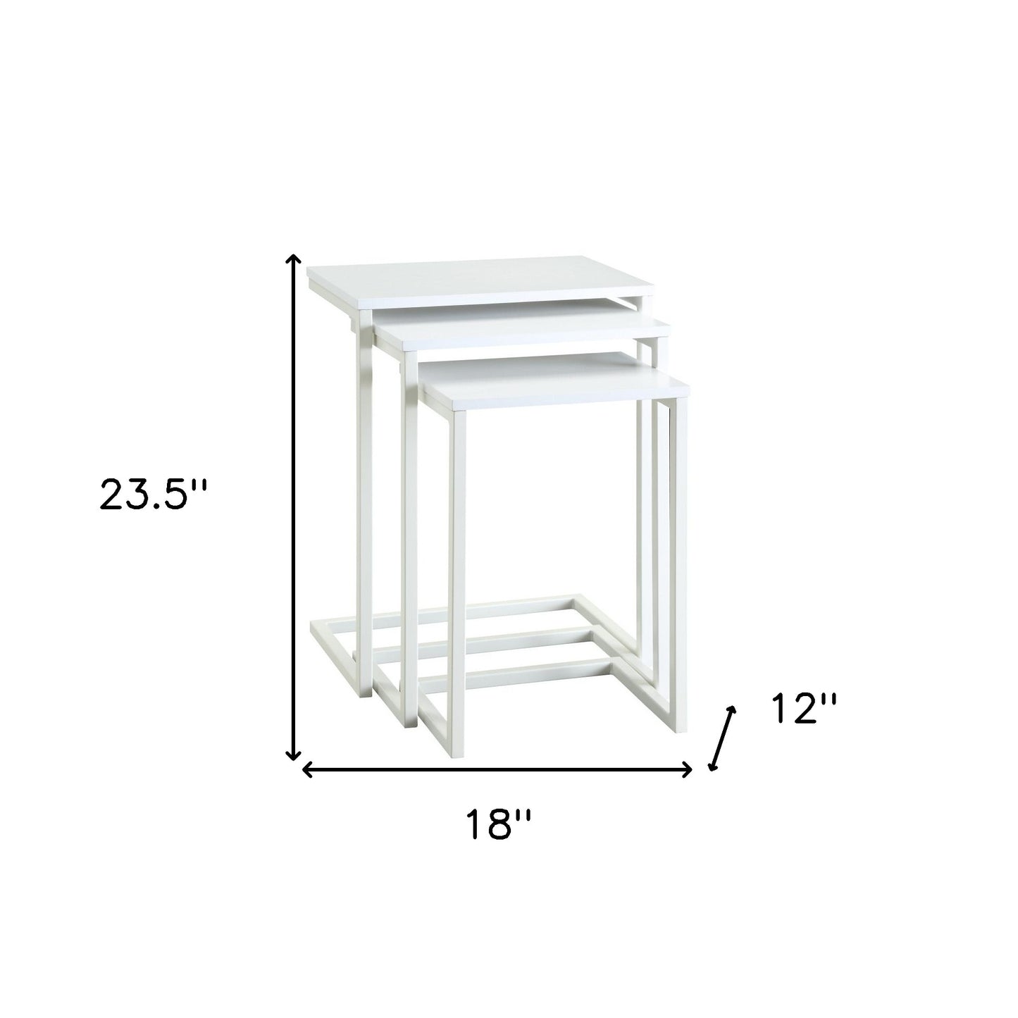 24" White Solid Wood Rectangular End Table