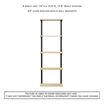 Wall Mounted Shelving Unit: 5 Shelf: 72"H