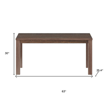 63" Espresso Solid Wood Dining Table