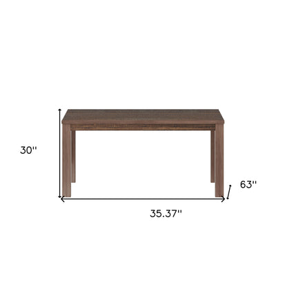 35" Espresso Solid Wood Dining Table