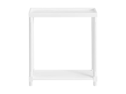 Set Of Two 24" White Wood Rectangular End Tables With Shelf