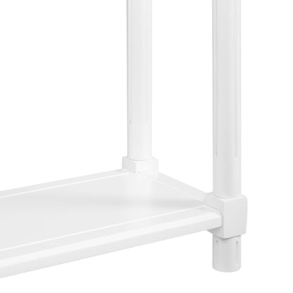 Set Of Two 24" White Wood Rectangular End Tables With Shelf