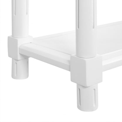 Set of Two White Solid Wood End Tables With Shelf
