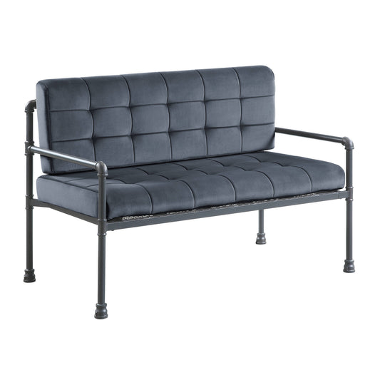 51" Gray Velvet Loveseat