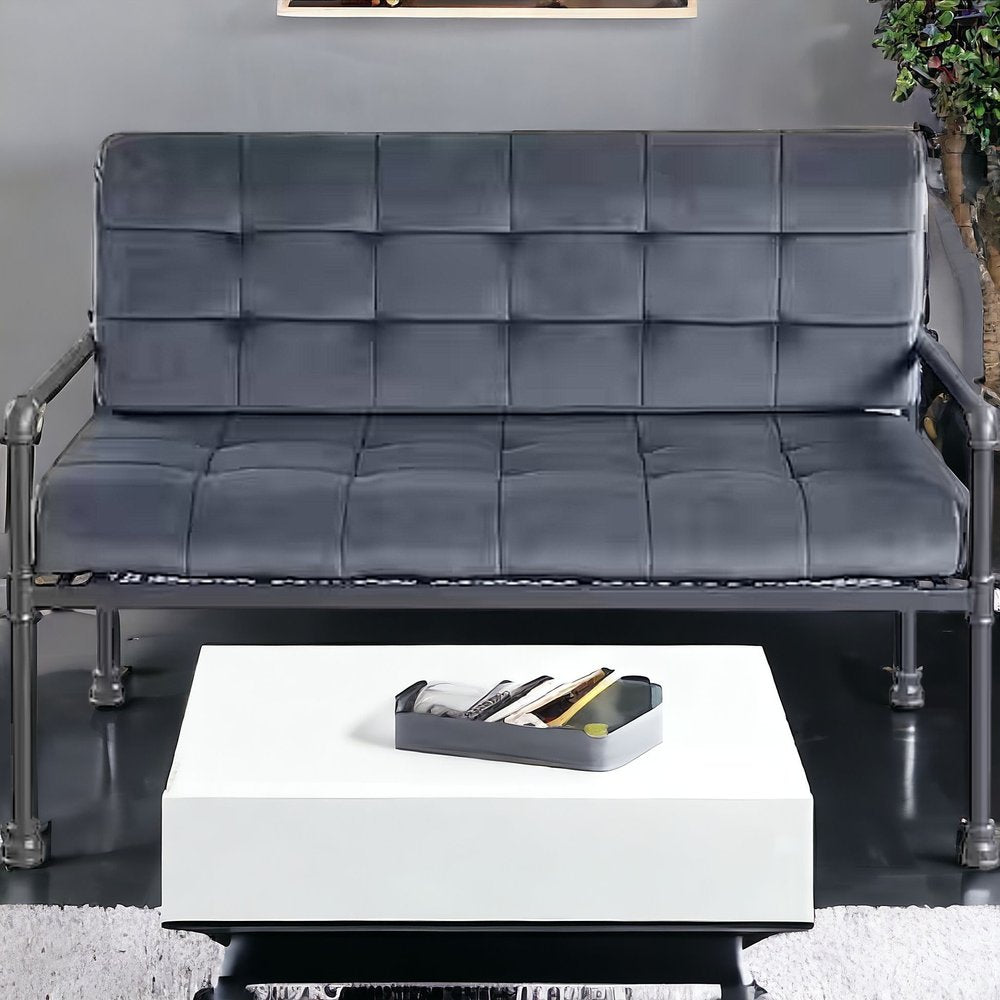 51" Gray Velvet Loveseat