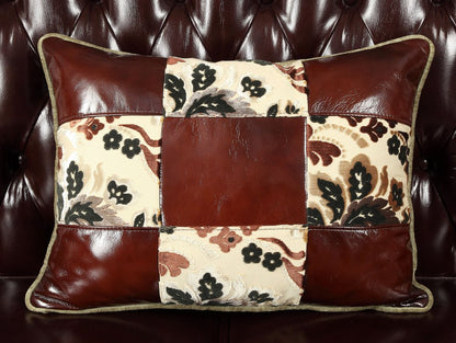 50" Espresso Faux Leather Tufted Wingback Chair And Toss Pillow