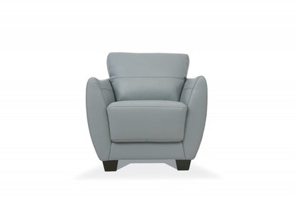 33" Gray and Black Genuine Leather Arm Chair