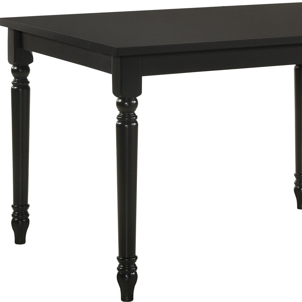 48" Black Solid Wood Dining Table