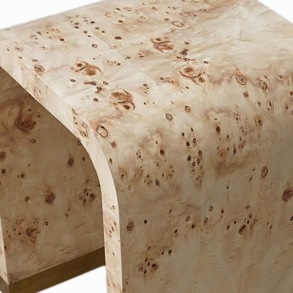 25" Beige Solid and Manufactured Wood End Table