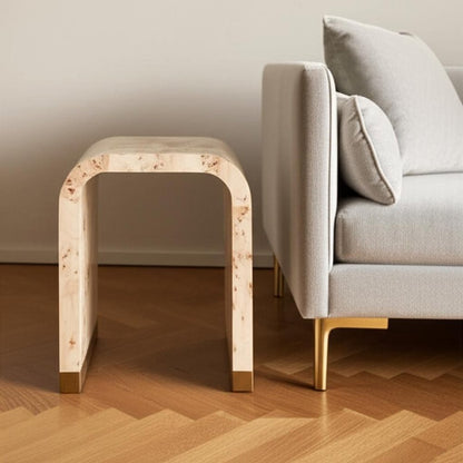 25" Beige Solid and Manufactured Wood End Table