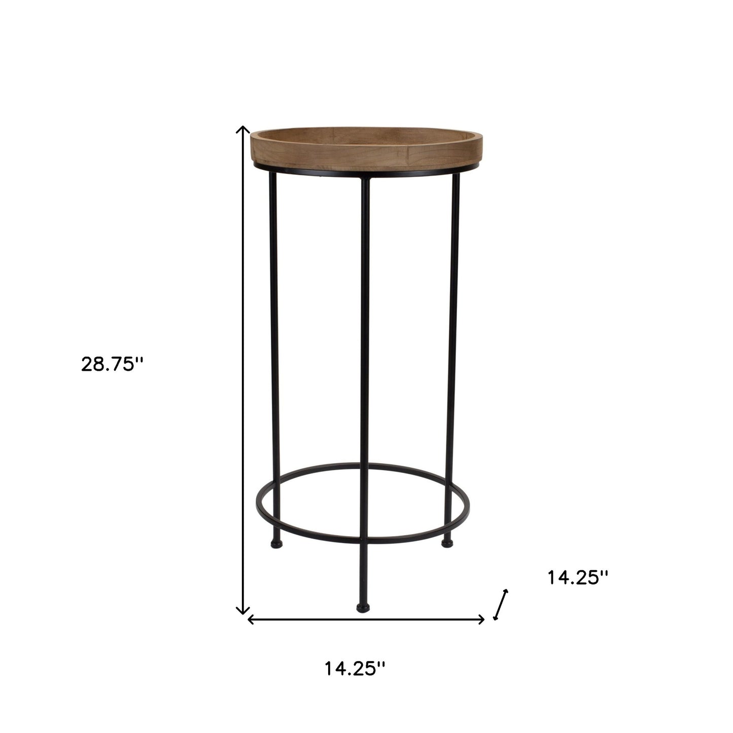 Set of Three 29" Black And Brown Round End Tables