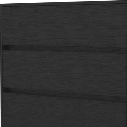 33" Black Wood Three Drawer Dresser