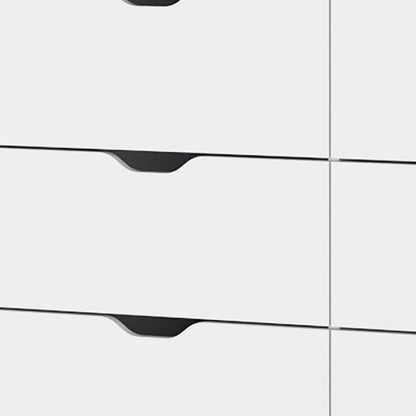 42" White Wood Six Drawer Double Dresser