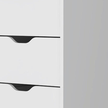 18" White Wood Five Drawer Dresser