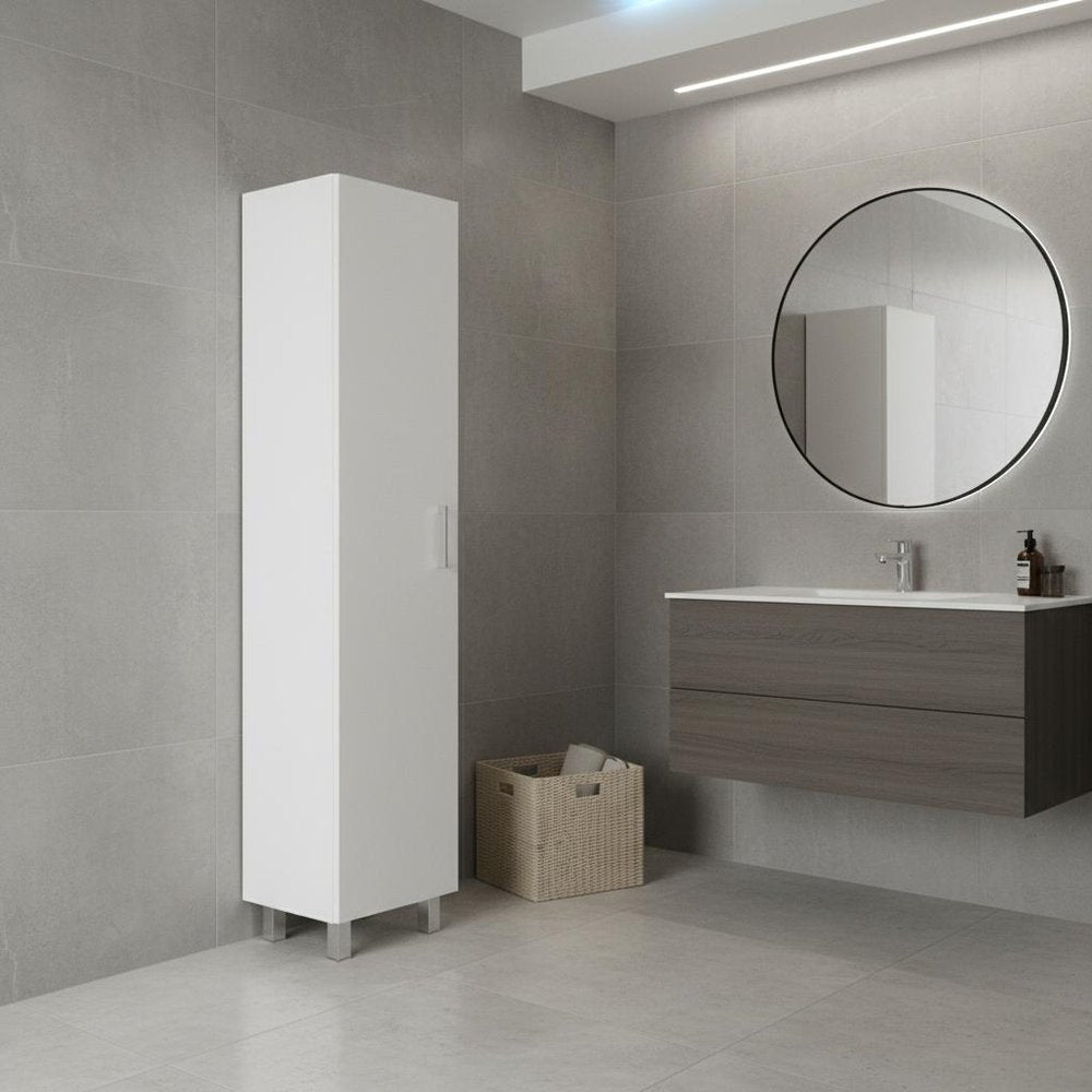 16" White Accent Cabinet With Four Shelves