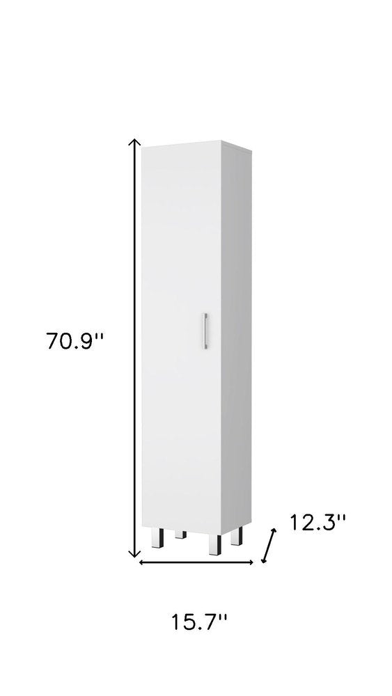 16" White Accent Cabinet With Four Shelves