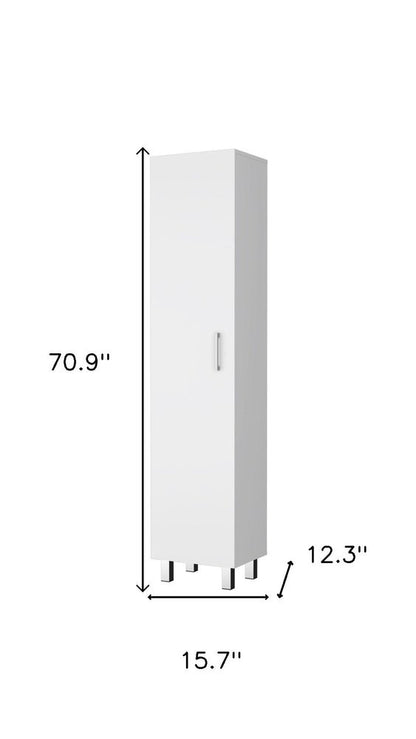 16" White Accent Cabinet With Four Shelves