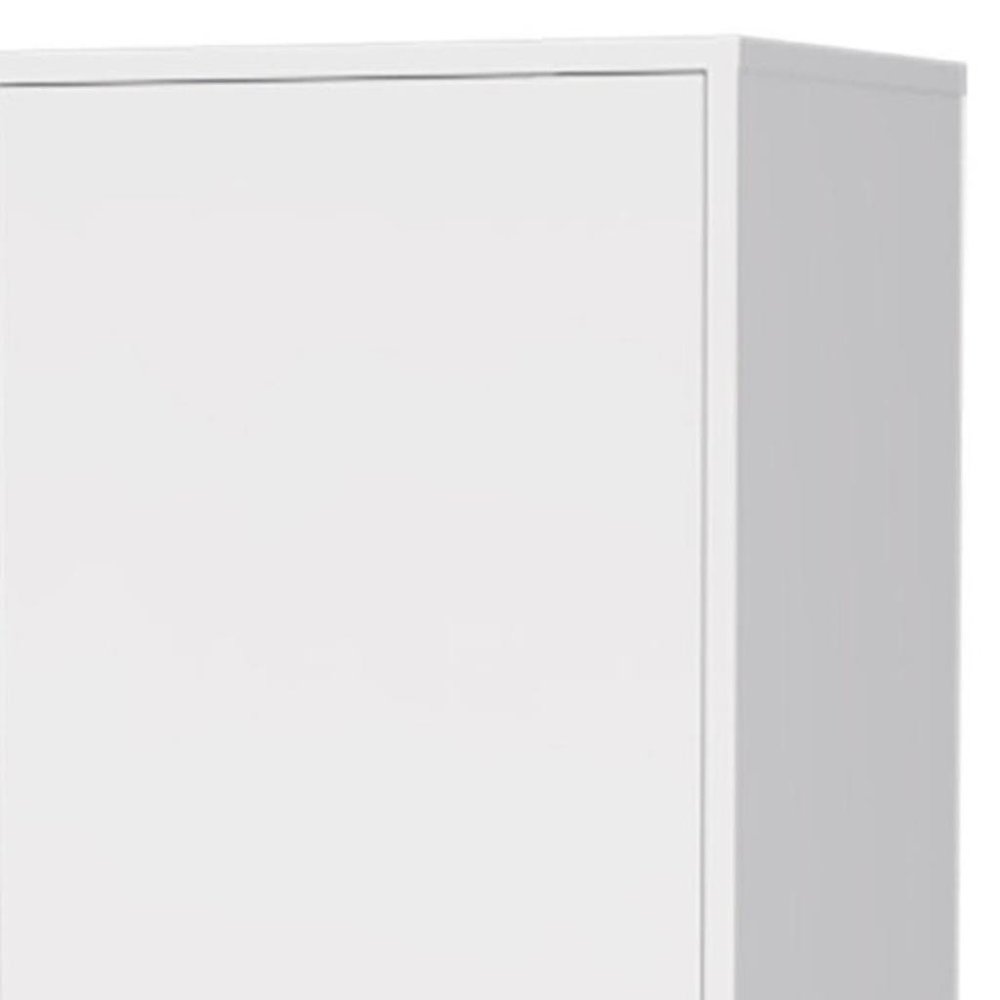 16" Silver And White Accent Cabinet With Five Shelves